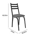 Ver imagem 4 de Conjunto de Mesa Malva 4118 6 Lugares Tampo de Vidro Preto 140cm Assento Andorinha Artefamol Móveis