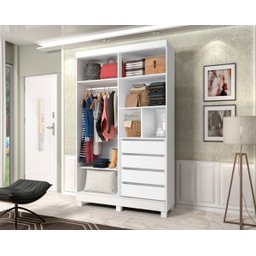 Guarda-Roupa Malibu 4 Portas Jequitiba - 4 Guarda-Roupa Malibu 4 Portas Jequitiba - 4