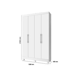 Guarda-Roupa Malibu 4 Portas Jequitiba - 5 Guarda-Roupa Malibu 4 Portas Jequitiba - 5