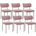 Ver imagem 1 de Kit 06 Cadeiras Estofadas para Sala de Jantar Melina Base Arena L02 Suede Rosê - Lyam Decor