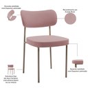 Ver imagem 4 de Kit 06 Cadeiras Estofadas para Sala de Jantar Melina Base Arena L02 Suede Rosê - Lyam Decor