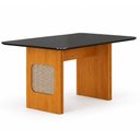 Ver imagem 1 de Mesa de Jantar Lara 120x80 Canto Copo com Vidro Cinamomo Chumbo - Leifer