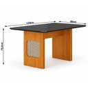 Ver imagem 2 de Mesa de Jantar Lara 120x80 Canto Copo com Vidro Cinamomo Chumbo - Leifer