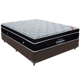 Cama Box Marrom e Colchão Elegant Molas Ensacadas Casal Ortobom - 1