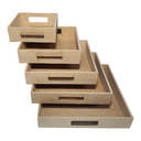 Ver imagem 4 de Kit com 05 Bandejas Quadradas com Alça Josely Flocados