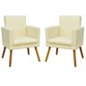 Kit 2 Poltronas Cadeira Decorativa Nina Para Sala Recepção Suede Bege - 1