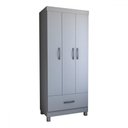 Ver imagem 3 de Guarda-roupa Solteiro Poseidon 3 Portas 1 Gaveta Branco - Panorama Móveis