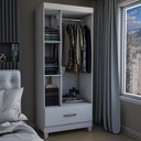 Ver imagem 2 de Guarda-roupa Solteiro Poseidon 3 Portas 1 Gaveta Branco - Panorama Móveis