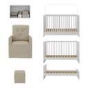 Ver imagem 5 de Berço 3 em 1 com Colchão Poltrona Puff e Armário Aéreo 2 Portas Multimóveis Mp4157 Branco/bege