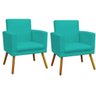 Kit 2 Poltronas Cadeira Decorativa Nina Para Sala Recepção Suede Tiffany - 1