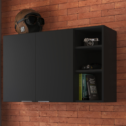 Armário de Parede Aéreo Cozinha Organizador Quarto Multiuso Lavanderia Supenso Superior Embutido Ópe - 6