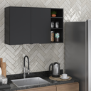 Ver imagem 4 de Armário de Parede Aéreo Cozinha Organizador Quarto Multiuso Lavanderia Supenso Superior Embutido Ópe