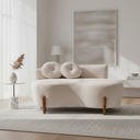 Ver imagem 1 de Namoradeira Sofá Feijão Lounge 120cm Orgânica Suede Bege