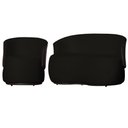 Ver imagem 1 de Kit Poltrona e 1 Namoradeira Orgânica Decorativa Beatriz Veludo Preto/pu Marrom - Montanaris Decor