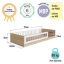 Ver mais imagens de Cama Infantil de Chão Montessoriana de Solteiro para Menino e Menina com Grade de Proteção
