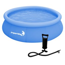 Piscina com Borda Inflável Redonda 1000 Litros 1.68m X 51cm Azul + Bomba de Ar Importway Iwpbi1000 - 1
