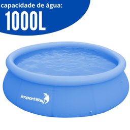 Piscina com Borda Inflável Redonda 1000 Litros 1.68m X 51cm Azul + Bomba de Ar Importway Iwpbi1000 - 5
