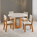 Ver imagem 2 de Mesa de Jantar 4 Lugares Fayra Mel/Blonde/Marfim- Viero Móveis