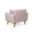 Ver imagem 5 de Poltrona Dallas com Puff em Linho Pes em Madeira: Creme