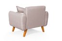 Ver imagem 5 de Poltrona Dallas com Puff em Linho Pes em Madeira: Creme
