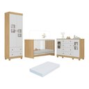Ver imagem 1 de Quarto de Bebê Completo com Berço 3 em 1 com Colchão Incluso Sol Multimóveis Mp4546 Madeirado/