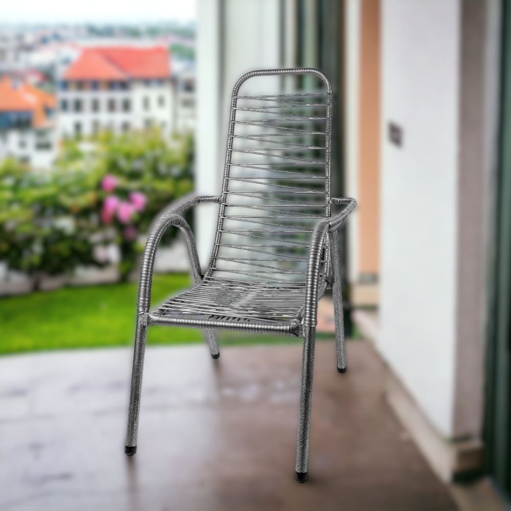 Cadeira De Area Adulto Fio Varanda Externa Reforçada Prata - 2