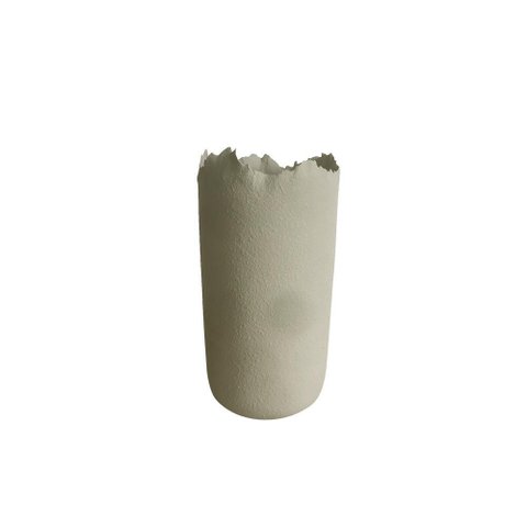 Vaso Decorativo em Ceramica Organico Branco 28,5cm