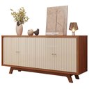 Ver imagem 2 de Aparador Buffet para Sala de Jantar 4 Portas 180cm Junia D05 Freijó Off White - Lyam Decor