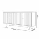 Ver imagem 5 de Aparador Buffet para Sala de Jantar 4 Portas 180cm Junia D05 Freijó Off White - Lyam Decor