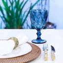 Ver imagem 3 de Conjunto 12 Taças de Vidro Azul Diamond 350ml Drinks Sucos Refrigerantes Águas Copo Cálice