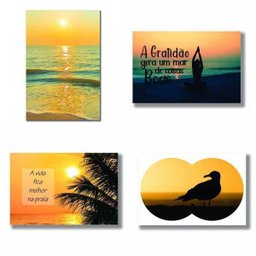 Kit 4 Placas Decorativas 20 X 30 Cm - Coleção Mar 4 - 1