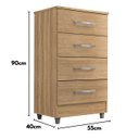 Ver imagem 4 de Comoda 4 Gavetas Flavia