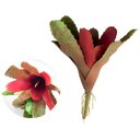 Ver imagem 3 de Kit 4 Pçs Bromélia Elegante Planta Artificial 8 Folhas 21cm