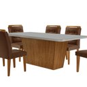 Ver imagem 7 de Mesa para Sala de Jantar Aida 180cm Mdf Canto Copo com Vidro e 6 Cadeiras Carol