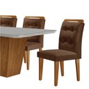 Ver mais imagens de Mesa para Sala de Jantar Aida 180cm Mdf Canto Copo com Vidro e 6 Cadeiras Carol