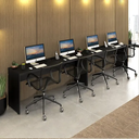 Ver imagem 2 de Mesas de Escritório Plataforma 4 Lugares Modelo Side To Side - 3,60 X 0,45 com Caixa Tomada - Preto