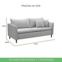 Ver imagem 4 de Sofá 2 Lugares Namoradeira 144cm Linho Kassia
