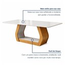 Ver imagem 6 de Mesa de Jantar 6 Lugares Tampo de Vidro e MDF 160cm Laini Marrom Amêndoa Clean/Off White