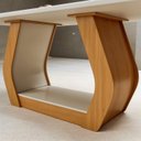Ver imagem 4 de Mesa de Jantar 6 Lugares Tampo de Vidro e MDF 160cm Laini Marrom Amêndoa Clean/Off White