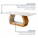 Ver mais imagens de Mesa de Jantar 6 Lugares Tampo de Vidro e MDF 160cm Laini Marrom Amêndoa Clean/Off White