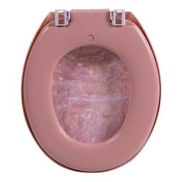 Assento Privada Almofadado Tampa Vaso Sanitário Marmorizado Cor:Rosa - 3