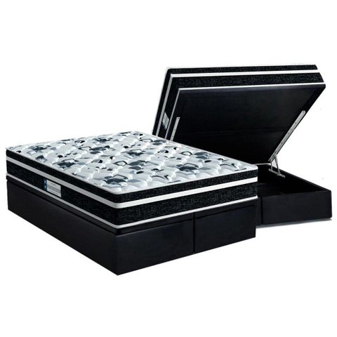 Cama Box Baú Queen: Colchão Anatômico Probel D28 / EP ProDormir Advanced Tech1000 Plus + Base CRC Su