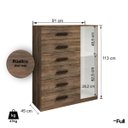Ver imagem 4 de Cômoda Sapateira Multiuso Reforçada 1 Porta 6 Gavetas Rústico
