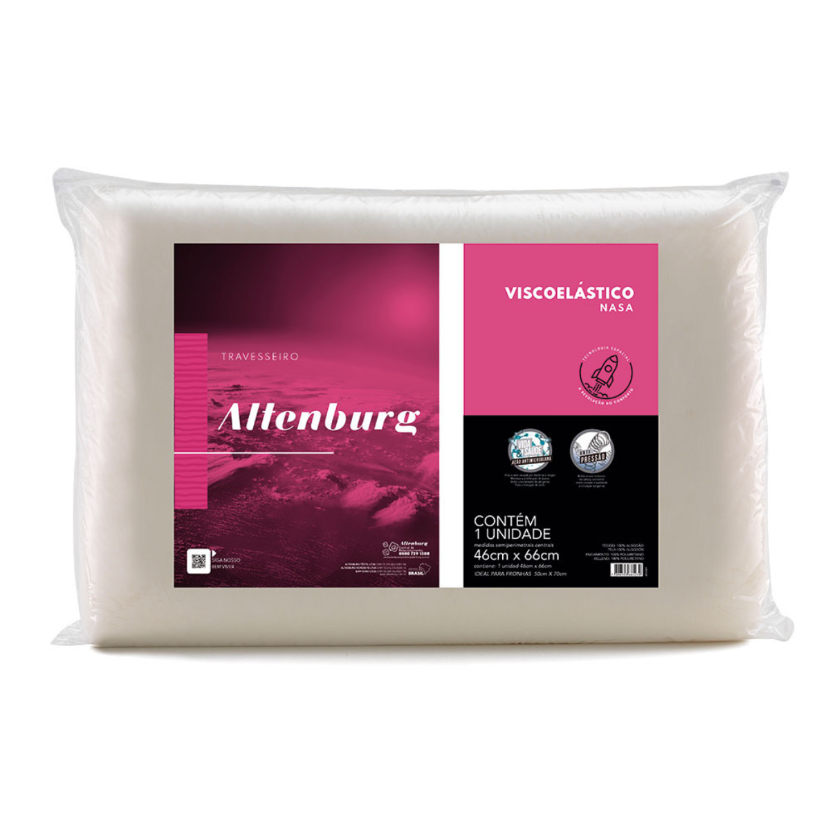 Travesseiro Altenburg Viscoelástico Nasa Marfim - 1