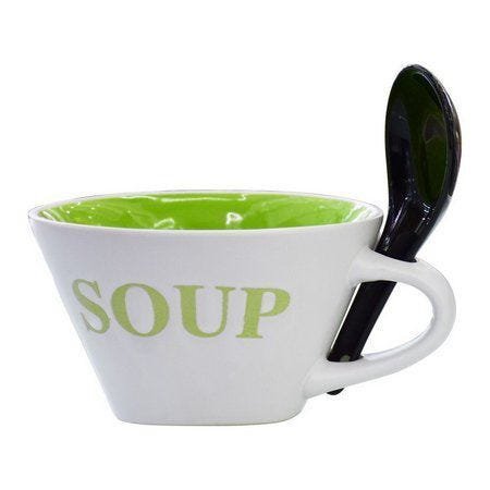 Bowl De Sopa Porcelana Spoon Verde - 1