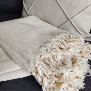 Manta de Sofá 100% Algodão Cru 1,40 X 2,40