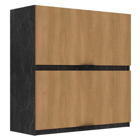 Armário Aéreo de Cozinha 80cm 2 Portas Basculantes New York Móvel na Caixa