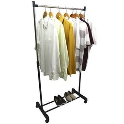Arara Simples Roupas Regulável Com Sapateira Aço Inox - 5