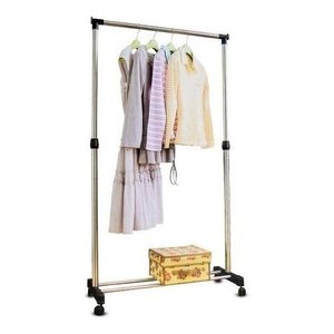 Arara Simples Roupas Regulável Com Sapateira Aço Inox