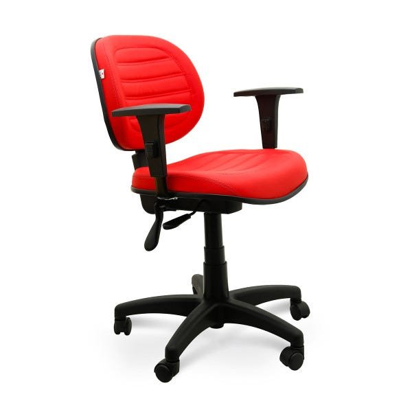 Cadeira Executiva Giratória Martiflex Internauta Premium NR17 Int6022Pt25Covm Couríssimo Vermelho - 2